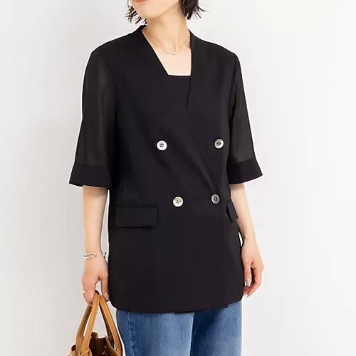 【ノーリーズ/NOLLEY'S】のウォッシャブルリネン風シアー5分袖ジャケット インテリア・キッズ・メンズ・レディースファッション・服の通販 founy(ファニー) https://founy.com/ ファッション Fashion レディースファッション Fashion for Women アウター Coat / Outerwear Collection レディースジャケット・軽アウター Jackets 2025年 2025 2025春夏・S/S Spring/Summer 2025 SS25 シアー Sheer, See-Through ジャケット Jacket, Outerwear トレンド Trend, Trending Now リネン Linen, Linen Fabric ビジネス 仕事 通勤 Business / Work / Commuting |ID: prp329100004572681 ipo3291000000032360470