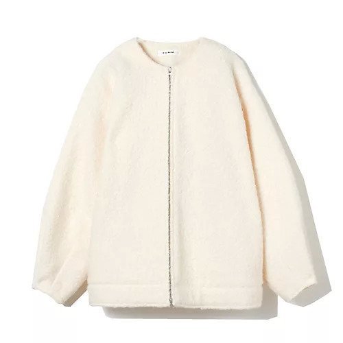 【イーバイエクラ/E by eclat】のもこもこブルゾンコート インテリア・キッズ・メンズ・レディースファッション・服の通販 founy(ファニー) 　ファッション　Fashion　レディースファッション　WOMEN　アウター　Coat Outerwear　コート　Coats　ブルゾン　Blouson/Jackets　ブルゾン　Blouson　オフホワイト|ID: prp329100004572688 ipo3291000000032360519