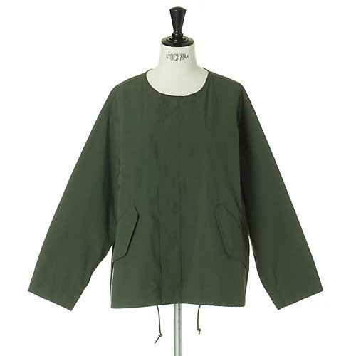 【トゥエルブクローゼット/12closet】の【洗える】ノーカラーミリタリージャケット インテリア・キッズ・メンズ・レディースファッション・服の通販 founy(ファニー) 　ファッション　Fashion　レディースファッション　Fashion for Women　アウター　Coat / Outerwear Collection　レディースジャケット・軽アウター　Jackets　ジャケット　Jacket, Outerwear　ストール　Stole, Wrap　タートル　Turtleneck, Turtle Collar　フェミニン　Feminine, Girly　ミリタリー　Military, Army Style　エレガント 上品　Elegant　人気　Popular, Best Seller　洗える　Machine Washable　カーキ|ID: prp329100004572709 ipo3291000000034942731