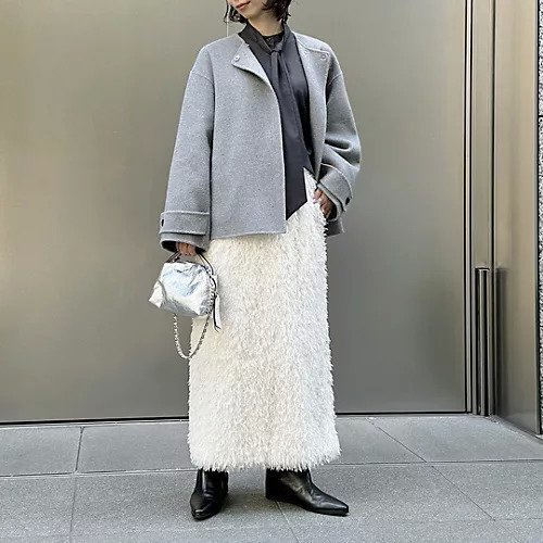 【エムセブンデイズ/M7days】の【加藤かすみさんコラボ】軽量ウールリバーノーカラーコート 人気、トレンドファッション・服の通販 founy(ファニー) 　ファッション　Fashion　レディースファッション　WOMEN　アウター　Coat Outerwear　コート　Coats　コラボ　Collaboration　バランス　Balance　ラウンド　Round　冬　Winter　軽量　Lightweight　other-2|ID: prp329100004572715 ipo3291000000032360801