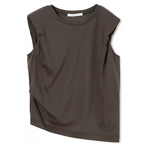 【プレインピープル/PLAIN PEOPLE】のSpiral天竺肩パット入りカットソー インテリア・キッズ・メンズ・レディースファッション・服の通販 founy(ファニー) 　ファッション　Fashion　レディースファッション　Fashion for Women　トップス・カットソー　Cut & Sew Tops　カットソー・ベーシックTシャツ　Cut-and-Sewn Tops / Stretch Tees & Basics　おすすめ　Recommended / Our Picks　カットソー　Cut and Sewn Top　カーキグレー|ID: prp329100004572952 ipo3291000000032362866