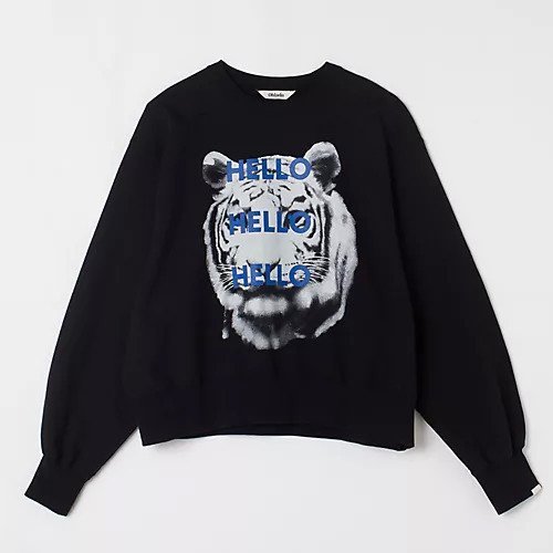 【オブラダ/Oblada】のTIGER SWEAT インテリア・キッズ・メンズ・レディースファッション・服の通販 founy(ファニー) 　ファッション　Fashion　レディースファッション　Fashion for Women　トップス・カットソー　Cut & Sew Tops　レディースパーカー・カジュアルフーディー　Casual Hoodies & Sweatshirts　スウェット・クルーネックトップス　Sweatshirts & Crewnecks / Relaxed Fit Sweat Tops　グラフィック　Graphic, Graphic Design　スウェット / スエット　Sweatshirt, Sweatwear　バランス　Balance, Style Balance　プリント　Print, Printed Pattern　人気　Popular, Best Seller　A/W・秋冬　Autumn/Winter　BLACK|ID: prp329100004573000 ipo3291000000032363190