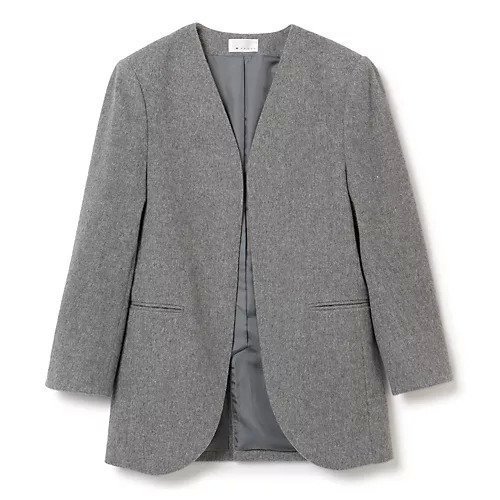 【エムセブンデイズ/M7days】の【松村純子さんコラボ】ノーカラージャケット 人気、トレンドファッション・服の通販 founy(ファニー) 　ファッション　Fashion　レディースファッション　WOMEN　アウター　Coat Outerwear　ジャケット　Jackets　ノーカラージャケット　No Collar Leather Jackets　クラシック　Classic　コラボ　Collaboration　ジャケット　Jacket　タートル　Turtle　バランス　Balance　ロング　Long　ビジネス 仕事 通勤　Business　 other-1|ID: prp329100004573050 ipo3291000000032363685