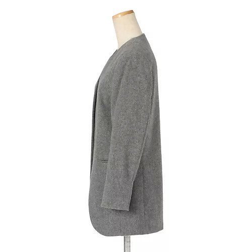 【エムセブンデイズ/M7days】の【松村純子さんコラボ】ノーカラージャケット 人気、トレンドファッション・服の通販 founy(ファニー) 　ファッション　Fashion　レディースファッション　WOMEN　アウター　Coat Outerwear　ジャケット　Jackets　ノーカラージャケット　No Collar Leather Jackets　クラシック　Classic　コラボ　Collaboration　ジャケット　Jacket　タートル　Turtle　バランス　Balance　ロング　Long　ビジネス 仕事 通勤　Business　other-2|ID: prp329100004573050 ipo3291000000032363687