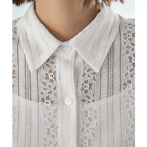 【スタイルデリ/STYLE DELI】の夏に羽織れる綿混5分袖レースシャツ 人気、トレンドファッション・服の通販 founy(ファニー) 　ファッション　Fashion　レディースファッション　Fashion for Women　トップス・カットソー　Cut & Sew Tops　シャツ・ブラウス・オフィスカジュアル　Elegant Blouses & Button-Ups　イエロー　Yellow　インナー　Innerwear　カーディガン　Cardigan, Knitwear　サロペット　Overalls, Salopette　ショルダー　Shoulder, Shoulder Strap　ジャケット　Jacket, Outerwear　スウェット / スエット　Sweatshirt, Sweatwear　ストライプ　Stripe, Striped Pattern　ストレート　Straight, Straight Cut　スリット　Slit, Slit Detail　ドロップ　Drop Shoulder, Dropped Style　パール　Pearl, Pearl Accent　ポケット　Pocket, Pocket Detail　半袖　Short Sleeve, Half Sleeve　レース　Lace, Lace Fabric　夏　Summer　other-3|ID: prp329100004573112 ipo3291000000032364336