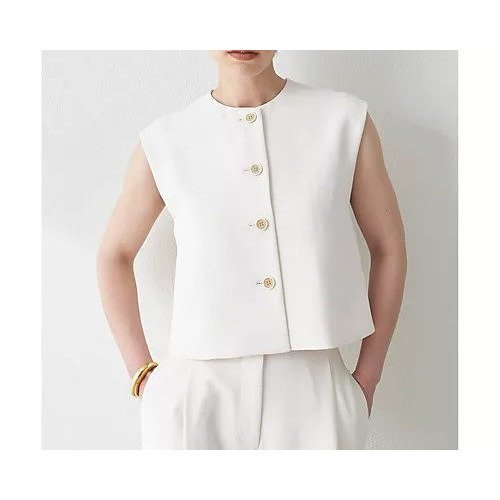 【ウィムガゼット/Whim Gazette】のダブルクロスジレ インテリア・キッズ・メンズ・レディースファッション・服の通販 founy(ファニー) 　ファッション　Fashion　レディースファッション　Ladies' Fashion Online　アウター　Coat Outerwear　トップス・カットソー　Cut & Sew Tops　ベスト/ジレ　Vests & Gilets　ヴィンテージ　Vintage　ギンガム　Gingham　クラシカル　Classical　コンパクト　Compact　吸水　Water Absorption　シンプル　Simple　ストレッチ　Stretch　セットアップ　Set Up　チェック　Check　ノースリーブ　No Sleeve　ベスト　Vest　ロング　Long　おすすめ　Recommend　2025年　2025　2025春夏・S/S　2025 Spring/Summer Fashion S/S　オフホワイト|ID: prp329100004573874 ipo3291000000032375903