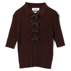 【ミュベール/MUVEIL】のリボン付きポロプルオーバー 人気、トレンドファッション・服の通販 founy(ファニー) ファッション Fashion レディースファッション Fashion for Women トップス・カットソー Cut & Sew Tops カジュアルプルオーバー・ニットトップス Pullovers & Knit Tops / Casual Pullovers 2025年 2025 2025-2026秋冬・A/W Autumn/Winter 2025–26 AW25–26 サテン Satin, Glossy Fabric フロント Front, Front Design リボン Ribbon, Bow thumbnail brown|ID: prp329100004576631 ipo3291000000034365057