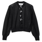 【ミュベール/MUVEIL】のフラワーボタンシースルーカーディガン black|ID: prp329100004576652 ipo3291000000032412769