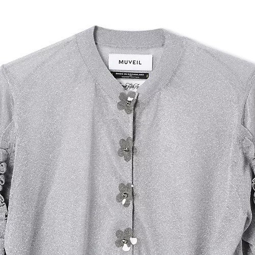 【ミュベール/MUVEIL】のフラワーボタンシースルーカーディガン 人気、トレンドファッション・服の通販 founy(ファニー) 　ファッション　Fashion　レディースファッション　Fashion for Women　トップス・カットソー　Cut & Sew Tops　カーディガン・羽織り　Layered Style Cardigans　2025年　2025　2025-2026秋冬・A/W　Autumn/Winter 2025–26 AW25–26　カーディガン　Cardigan, Knitwear　コンパクト　Compact, Small Size　シアー　Sheer, See-Through　フェミニン　Feminine, Girly　フラワー　Flower, Floral　フリル　Frill, Ruffle　フロント　Front, Front Design　other-3|ID: prp329100004576652 ipo3291000000032412773