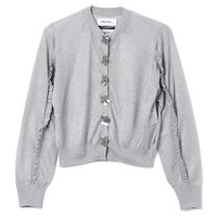 【ミュベール/MUVEIL】のフラワーボタンシースルーカーディガン 人気、トレンドファッション・服の通販 founy(ファニー) ファッション Fashion レディースファッション Fashion for Women トップス・カットソー Cut & Sew Tops カーディガン・羽織り Layered Style Cardigans 2025年 2025 2025-2026秋冬・A/W Autumn/Winter 2025–26 AW25–26 カーディガン Cardigan, Knitwear コンパクト Compact, Small Size シアー Sheer, See-Through フェミニン Feminine, Girly フラワー Flower, Floral フリル Frill, Ruffle フロント Front, Front Design |ID:prp329100004576652