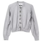 【ミュベール/MUVEIL】のフラワーボタンシースルーカーディガン silver|ID: prp329100004576652 ipo3291000000035301616