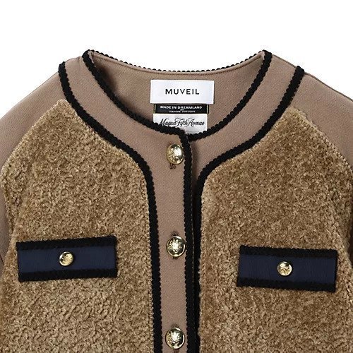 【ミュベール/MUVEIL】の裏毛ボアブルゾン 人気、トレンドファッション・服の通販 founy(ファニー) 　ファッション　Fashion　レディースファッション　Fashion for Women　アウター　Coat / Outerwear Collection　ブルゾンジャケット・スポーティアウター　Blouson Jackets　2025年　2025　2025-2026秋冬・A/W　Autumn/Winter 2025–26 AW25–26　クラシカル　Classical, Vintage-Inspired　パイピング　Piping, Trim Design　ブルゾン　Blouson, Bomber Jacket　ロング　Long, Long-Length　other-3|ID: prp329100004576690 ipo3291000000032413024
