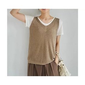 【スタイルデリ/STYLE DELI】 薄くて柔らかなラメVネックニットベスト人気、トレンドファッション・服の通販 founy(ファニー) ファッション Fashion レディースファッション WOMEN アウター Coat Outerwear トップス・カットソー Tops/Tshirt ニット Knit Tops ベスト/ジレ Gilets/Vests Vネック V-Neck インナー Inner 秋 Autumn/Fall カットソー Cut And Sew サロペット Overalls シアー Sheer シルバー Silver ジャケット Jacket ストレート Straight 定番 Standard なめらか Smooth 長袖 Long Sleeve フィット Fit ベスト Vest 無地 Plain Color レギンス Leggings 夏 Summer |ID:prp329100004576748