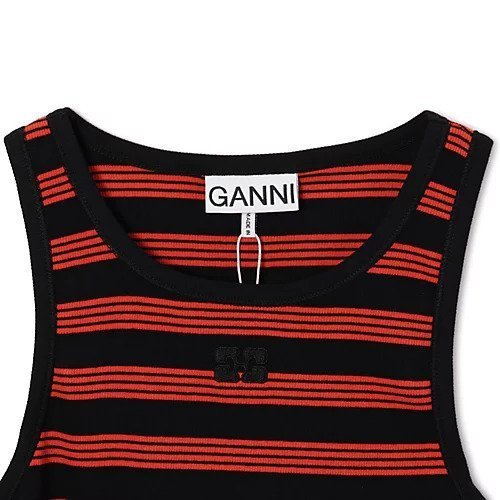 【ガニー/GANNI】のSoft Cotton Rib Striped Tank Top 人気、トレンドファッション・服の通販 founy(ファニー) 　ファッション　Fashion　レディースファッション　Ladies' Fashion Online　ワンピース　Dress　2025年　2025　2025-2026秋冬・A/W　Aw/Autumn/Winter/Fw/Fall/2025-2026　タンク　Tank　チェック　Check　ビビッド　Vivid　ボーダー　Border　ラウンド　Round　リブニット　Rib Knit　洗える　Washable　other-3|ID: prp329100004577569 ipo3291000000032423317