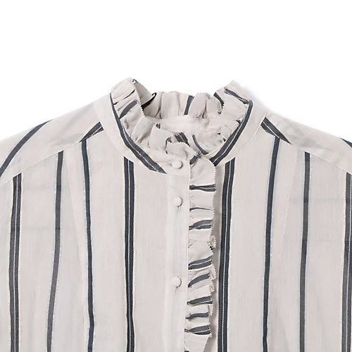 【ペールジュート/Pale Jute】のtalian stripe band sleeve shirt 人気、トレンドファッション・服の通販 founy(ファニー) 　ファッション　Fashion　レディースファッション　Fashion for Women　トップス・カットソー　Cut & Sew Tops　シャツ・ブラウス・オフィスカジュアル　Elegant Blouses & Button-Ups　ギャザー　Gathered, Ruffled　ストライプ　Stripe, Striped Pattern　スリーブ　Sleeve, Long Sleeve / Short Sleeve　ドット　Polka Dot, Dot Pattern　プリント　Print, Printed Pattern　ボトム　Bottoms, Lower Wear　洗える　Machine Washable　other-3|ID: prp329100004577592 ipo3291000000032756492