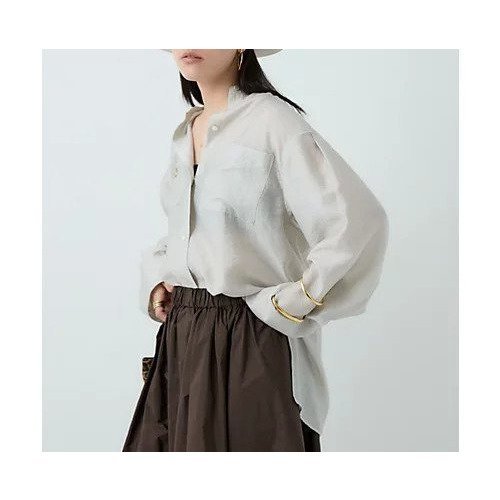 【カオス/Chaos】のフェインシルクシャツ インテリア・キッズ・メンズ・レディースファッション・服の通販 founy(ファニー) 　ファッション　Fashion　レディースファッション　Fashion for Women　トップス・カットソー　Cut & Sew Tops　シャツ・ブラウス・オフィスカジュアル　Elegant Blouses & Button-Ups　カフス　Cuff Design　夏　Summer　春　Spring　S/S・春夏　SS, Spring/Summer, Warm Season　秋　Autumn　グレージュ|ID: prp329100004577600 ipo3291000000035434015