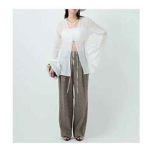 【カオス/Chaos】のガーゼリアンインナー 人気、トレンドファッション・服の通販 founy(ファニー) 　ファッション　Fashion　レディースファッション　Fashion for Women　インナー　Innerwear　カーディガン　Cardigan, Knitwear　ジャケット　Jacket, Outerwear　フリル　Frill, Ruffle　フロント　Front, Front Design　リボン　Ribbon, Bow　other-2|ID: prp329100004577606 ipo3291000000035607314