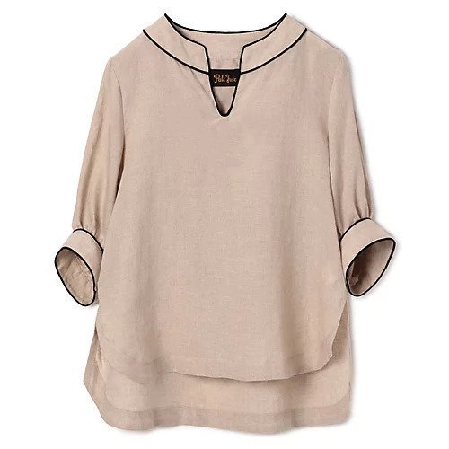 【ペールジュート/Pale Jute】のlinen piping blouse インテリア・キッズ・メンズ・レディースファッション・服の通販 founy(ファニー) 　ファッション　Fashion　レディースファッション　Fashion for Women　おすすめ　Recommended / Our Picks　スリーブ　Sleeve, Long Sleeve / Short Sleeve　パイピング　Piping, Trim Design　フロント　Front, Front Design　リネン　Linen, Linen Fabric　半袖　Short Sleeve, Half Sleeve　洗える　Machine Washable　sand beige|ID: prp329100004577607 ipo3291000000035916987