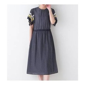 【ヒューマンウーマン/HUMAN WOMAN】のコットンセルロースパネル幾何プリントフレアスリーブワンピース 人気、トレンドファッション・服の通販 founy(ファニー) ファッション Fashion レディースファッション WOMEN ワンピース Dress おすすめ Recommend フレアースリーブ Flared Sleeves プリント Print |ID:prp329100004577612