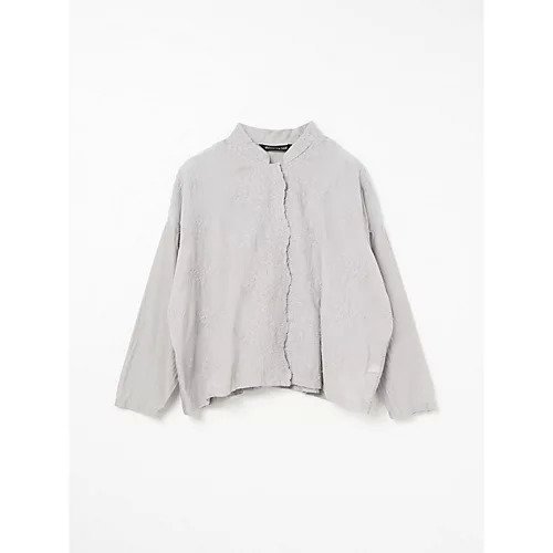 【ミズイロ インド/mizuiro ind】のレーススタンドカラーワイドシャツ インテリア・キッズ・メンズ・レディースファッション・服の通販 founy(ファニー) 　ファッション　Fashion　レディースファッション　Ladies' Fashion Online　トップス・カットソー　Tops/Tshirt　シャツ/ブラウス　Shirts/Blouses　フロント　Front　レース　Race　ヴィンテージ　Vintage　エレガント 上品　Elegant　人気　Popularity　羽織　Haori　ライトグレーグレー|ID: prp329100004577617 ipo3291000000032423625