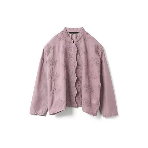 【ミズイロ インド/mizuiro ind】のレーススタンドカラーワイドシャツ インテリア・キッズ・メンズ・レディースファッション・服の通販 founy(ファニー) 　ファッション　Fashion　レディースファッション　Fashion for Women　トップス・カットソー　Cut & Sew Tops　シャツ・ブラウス・オフィスカジュアル　Elegant Blouses & Button-Ups　フロント　Front, Front Design　レース　Lace, Lace Fabric　ヴィンテージ　Vintage Style　エレガント 上品　Elegant　人気　Popular, Best Seller　羽織　Haori, Light Jacket　ピンク|ID: prp329100004577617 ipo3291000000035912996