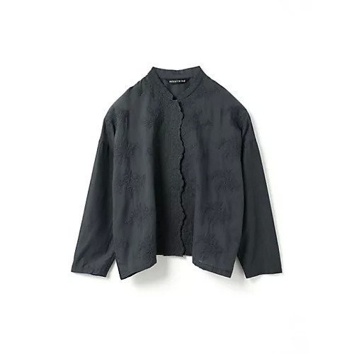 【ミズイロ インド/mizuiro ind】のレーススタンドカラーワイドシャツ インテリア・キッズ・メンズ・レディースファッション・服の通販 founy(ファニー) 　ファッション　Fashion　レディースファッション　Fashion for Women　トップス・カットソー　Cut & Sew Tops　シャツ・ブラウス・オフィスカジュアル　Elegant Blouses & Button-Ups　フロント　Front, Front Design　レース　Lace, Lace Fabric　ヴィンテージ　Vintage Style　エレガント 上品　Elegant　人気　Popular, Best Seller　羽織　Haori, Light Jacket　チャコールグレー|ID: prp329100004577617 ipo3291000000035912998