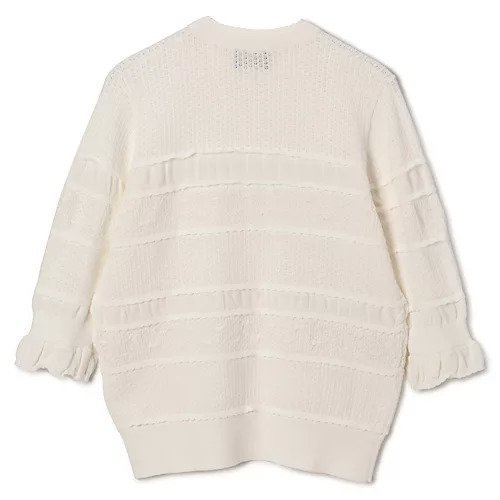 【ペールジュート/Pale Jute】のLace Border Knit 人気、トレンドファッション・服の通販 founy(ファニー) 　ファッション　Fashion　レディースファッション　Fashion for Women　トップス・カットソー　Cut & Sew Tops　ニット　Knit Tops & Sweaters　ボーダー　Border, Stripe　ラウンド　Round, Round Neck　レース　Lace, Lace Fabric　半袖　Short Sleeve, Half Sleeve　洗える　Machine Washable　other-2|ID: prp329100004577619 ipo3291000000032423642
