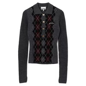 【ガニー/GANNI】のFine Merino Jacquard Polo 人気、トレンドファッション・服の通販 founy(ファニー) ファッション Fashion レディースファッション Fashion for Women 2025年 2025 2025-2026秋冬・A/W Autumn/Winter 2025–26 AW25–26 ジャカード/ジャガード Jacquard, Woven Pattern バタフライ Butterfly, Butterfly Motif ポロシャツ Polo Shirt, Collared Tee 洗える Machine Washable |ID:prp329100004577621
