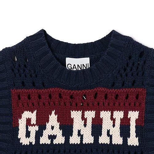 【ガニー/GANNI】のCotton Mix Striped Vest 人気、トレンドファッション・服の通販 founy(ファニー) 　ファッション　Fashion　レディースファッション　WOMEN　アウター　Coat Outerwear　トップス・カットソー　Tops/Tshirt　ベスト/ジレ　Gilets/Vests　2025年　2025　フロント　Front　ベスト　Vest　ボーダー　Border　ロング　Long　手編み　Hand Knitting　透かし　Watermark　other-3|ID: prp329100004577622 ipo3291000000032423666
