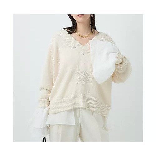 【カオス/Chaos】のタラスコットンニット インテリア・キッズ・メンズ・レディースファッション・服の通販 founy(ファニー) 　ファッション　Fashion　レディースファッション　Fashion for Women　トップス・カットソー　Cut & Sew Tops　ニット　Knit Tops & Sweaters　シンプル　Simple, Minimal　スリーブ　Sleeve, Long Sleeve / Short Sleeve　ダブル　Double, Double-Breasted　エクリュ|ID: prp329100004577628 ipo3291000000035434036