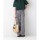 【ヒューマンウーマン/HUMAN WOMAN】のギンガムチェックワンタックセミワイドパンツ ネイビーギンガム|ID: prp329100004577666 ipo3291000000034442453