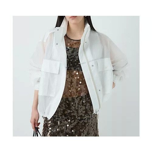【カオス/Chaos】のショートエアーパックブルゾン インテリア・キッズ・メンズ・レディースファッション・服の通販 founy(ファニー) 　ファッション　Fashion　レディースファッション　WOMEN　アウター　Coat Outerwear　ブルゾン　Blouson/Jackets　ショート　Short　スタンド　Stand　パターン　Pattern　ホワイト|ID: prp329100004577728 ipo3291000000032424406