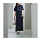 【スタイルデリ/STYLE DELI】の凹凸柄感カットソー生地の半袖ワンピース ネイビー|ID: prp329100004578719 ipo3291000000032434957