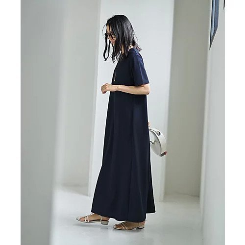 【スタイルデリ/STYLE DELI】の凹凸柄感カットソー生地の半袖ワンピース 人気、トレンドファッション・服の通販 founy(ファニー) 　ファッション　Fashion　レディースファッション　Fashion for Women　ワンピース　Dresses　秋　Autumn　くるぶし　Ankle-Length　カットソー　Cut and Sewn Top　カーディガン　Cardigan, Knitwear　キャップ　Cap, Baseball Cap　軽量　Lightweight, Ultra Light　シンプル　Simple, Minimal　ジャケット　Jacket, Outerwear　スニーカー　Sneakers, Trainers　スリット　Slit, Slit Detail　定番　Standard, Basic Item　フォルム　Silhouette, Form　フラット　Flat, Flat Shoes　ブルゾン　Blouson, Bomber Jacket　ベスト　Vest, Waistcoat　ポケット　Pocket, Pocket Detail　半袖　Short Sleeve, Half Sleeve　リアル　Real, Realistic　夏　Summer　other-2|ID: prp329100004578719 ipo3291000000032434959