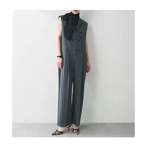 【ウィムガゼット/Whim Gazette】の【THE PAUSE】テーラーカラーノースリーブジャンプスーツ 人気、トレンドファッション・服の通販 founy(ファニー) 　ファッション　Fashion　レディースファッション　Fashion for Women　トップス・カットソー　Cut & Sew Tops　キャミソール&ノースリーブ　Camisoles & Sleeveless Tops　インナー　Innerwear　カットソー　Cut and Sewn Top　ジャケット　Jacket, Outerwear　ストライプ　Stripe, Striped Pattern　ストレッチ　Stretch, Stretchy Fabric　センター　Center, Center Line　ノースリーブ　Sleeveless, No-Sleeve　人気　Popular, Best Seller　ボトム　Bottoms, Lower Wear　マニッシュ　Mannish, Boyish　ワイド　Wide, Wide Fit　おすすめ　Recommended / Our Picks　夏　Summer　2025年　2025　2025春夏・S/S　Spring/Summer 2025 SS25　other-2|ID: prp329100004578724 ipo3291000000032434997