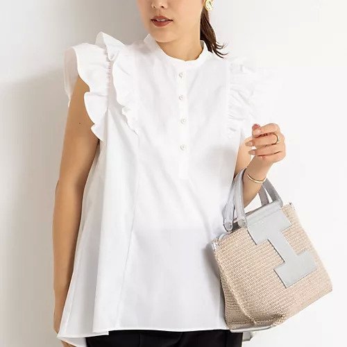 【ノーリーズ/NOLLEY'S】の袖フリルパール釦ブラウス インテリア・キッズ・メンズ・レディースファッション・服の通販 founy(ファニー) 　ファッション　Fashion　レディースファッション　Ladies' Fashion Online　トップス・カットソー　Tops/Tshirt　シャツ/ブラウス　Shirts/Blouses　2025年　2025　2025春夏・S/S　Ss,Spring/Summer,2025　シンプル　Simple　デニム　Denim　パール　Pearl　フリル　Frills　エレガント 上品　Elegant　オフホワイト|ID: prp329100004580195 ipo3291000000032451114