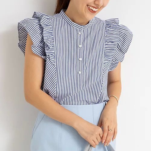 【ノーリーズ/NOLLEY'S】の袖フリルパール釦ブラウス インテリア・キッズ・メンズ・レディースファッション・服の通販 founy(ファニー) 　ファッション　Fashion　レディースファッション　Ladies' Fashion Online　トップス・カットソー　Tops/Tshirt　シャツ/ブラウス　Shirts/Blouses　2025年　2025　2025春夏・S/S　Ss,Spring/Summer,2025　シンプル　Simple　デニム　Denim　パール　Pearl　フリル　Frills　エレガント 上品　Elegant　ブルー系その他7|ID: prp329100004580195 ipo3291000000032451115