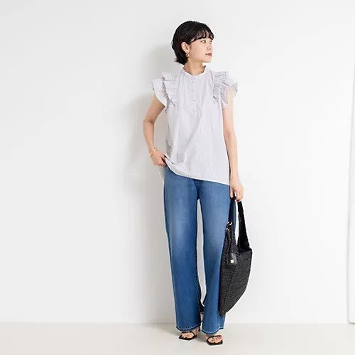 【ノーリーズ/NOLLEY'S】の袖フリルパール釦ブラウス 人気、トレンドファッション・服の通販 founy(ファニー) 　ファッション　Fashion　レディースファッション　Ladies' Fashion Online　トップス・カットソー　Tops/Tshirt　シャツ/ブラウス　Shirts/Blouses　2025年　2025　2025春夏・S/S　Ss,Spring/Summer,2025　シンプル　Simple　デニム　Denim　パール　Pearl　フリル　Frills　エレガント 上品　Elegant　other-2|ID: prp329100004580195 ipo3291000000032451117