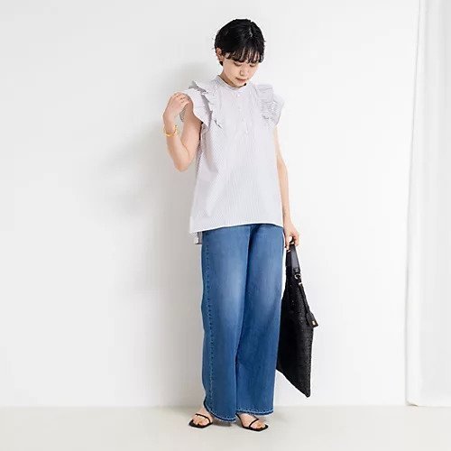 【ノーリーズ/NOLLEY'S】の袖フリルパール釦ブラウス 人気、トレンドファッション・服の通販 founy(ファニー) 　ファッション　Fashion　レディースファッション　Ladies' Fashion Online　トップス・カットソー　Tops/Tshirt　シャツ/ブラウス　Shirts/Blouses　2025年　2025　2025春夏・S/S　Ss,Spring/Summer,2025　シンプル　Simple　デニム　Denim　パール　Pearl　フリル　Frills　エレガント 上品　Elegant　other-3|ID: prp329100004580195 ipo3291000000032451119
