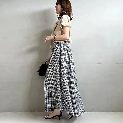【エムセブンデイズ フォー プチ/M7days for petit】のシアーチェックフレアスカート 人気、トレンドファッション・服の通販 founy(ファニー) 　ファッション　Fashion　レディースファッション　Fashion for Women　スカート　Skirts　Aライン・フレアスカート　A-Line & Flared Skirts　ギャザー　Gathered, Ruffled　シアー　Sheer, See-Through　チェック　Check, Plaid, Tartan　洗える　Machine Washable　other-2|ID: prp329100004580211 ipo3291000000032500191