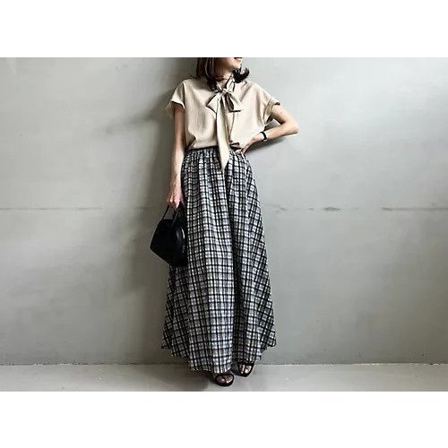 【エムセブンデイズ フォー プチ/M7days for petit】のシアーチェックフレアスカート 人気、トレンドファッション・服の通販 founy(ファニー) 　ファッション　Fashion　レディースファッション　Fashion for Women　スカート　Skirts　Aライン・フレアスカート　A-Line & Flared Skirts　ギャザー　Gathered, Ruffled　シアー　Sheer, See-Through　チェック　Check, Plaid, Tartan　洗える　Machine Washable　other-3|ID: prp329100004580211 ipo3291000000032500192