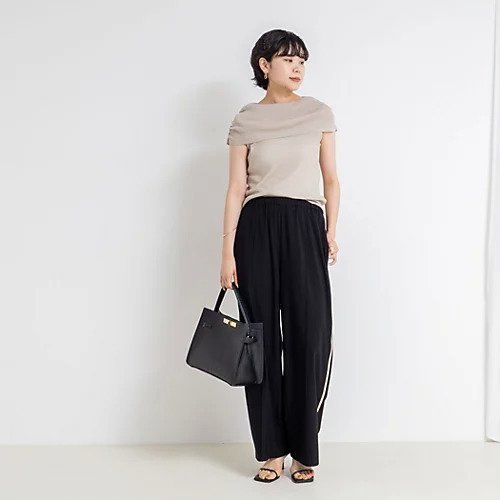 【ノーリーズソフィー/NOLLEY'S sophi】のウォッシャブルサイドライントリコットパンツ 人気、トレンドファッション・服の通販 founy(ファニー) 　ファッション　Fashion　レディースファッション　Fashion for Women　パンツ　Pants & Trousers　2025年　2025　2025春夏・S/S　Spring/Summer 2025 SS25　サテン　Satin, Glossy Fabric　ストレッチ　Stretch, Stretchy Fabric　センター　Center, Center Line　ドローコード　Drawcord, Drawstring Cord　other-2|ID: prp329100004580215 ipo3291000000033244091
