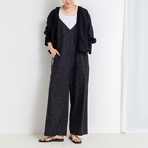 【リエミラー/Rie Miller】のウォッシャブルシーチングプリントオールインワン 人気、トレンドファッション・服の通販 founy(ファニー) 　ファッション　Fashion　レディースファッション　Ladies' Fashion Online　ワンピース　Dress　オールインワン ワンピース　All In One Dress　2025年　2025　2025春夏・S/S　Ss,Spring/Summer,2025　キャミソール　Camisole　ドット　Dot　パターン　Pattern　ランダム　Random　リネン　Linen　夏　Summer　 other-1|ID: prp329100004580225 ipo3291000000032451298