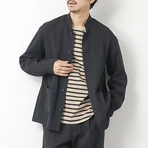 【ノーリーズ グッドマン/NOLLEY'S goodman / MEN】の《セットアップ対応》LANATEC ウーステッドサージストレッチ マオカラーシャツブルゾン インテリア・キッズ・メンズ・レディースファッション・服の通販 founy(ファニー)  ファッション Fashion メンズファッション Fashion for Men セットアップ Matching Sets ストレッチ Stretch, Stretchy Fabric セットアップ Set-Up, Coordinated Outfit パッチ Patch, Appliqué ブルゾン Blouson, Bomber Jacket ポケット Pocket, Pocket Detail ダークネイビー|ID: prp329100004580262 ipo3291000000033616975
