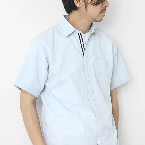 【ノーリーズ グッドマン/NOLLEY'S goodman / MEN】の綿麻レギュラーカラー テープシャツ 25SS インテリア・キッズ・メンズ・レディースファッション・服の通販 founy(ファニー) 　ファッション　Fashion　メンズファッション　Fashion for Men　ショーツ　Shorts, Short Pants　シンプル　Simple, Minimal　デニム　Denim, Jeans Material　定番　Standard, Basic Item　フロント　Front, Front Design　半袖　Short Sleeve, Half Sleeve　リゾート　Resort, Vacation Style　リネン　Linen, Linen Fabric　リボン　Ribbon, Bow　レギュラー　Regular, Standard Fit　おすすめ　Recommended / Our Picks　ギフト プレゼント　Gift / Present　2025年　2025　2025春夏・S/S　Spring/Summer 2025 SS25　ミントグリーン|ID: prp329100004580281 ipo3291000000033156558