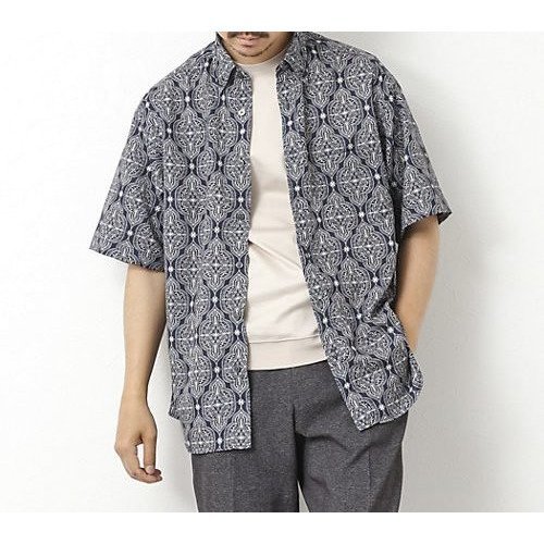 【ノーリーズ グッドマン/NOLLEY'S goodman / MEN】の【DotAir】吸水速乾 総柄BDシャツ 25SS インテリア・キッズ・メンズ・レディースファッション・服の通販 founy(ファニー) 　ファッション　Fashion　メンズファッション　Fashion for Men　2025年　2025　2025春夏・S/S　Spring/Summer 2025 SS25　オリエンタル　Oriental Pattern　サッカー　Seersucker, Summer Fabric　ショーツ　Shorts, Short Pants　ストレッチ　Stretch, Stretchy Fabric　ダウン　Down, Puffer　デニム　Denim, Jeans Material　ドット　Polka Dot, Dot Pattern　ドレープ　Drape, Draping Fabric　パッチ　Patch, Appliqué　フロント　Front, Front Design　ポケット　Pocket, Pocket Detail　メッシュ　Mesh, Net Fabric　リゾート　Resort, Vacation Style　リラックス　Relax, Relaxed Fit　吸水　Absorbent, Quick-Dry　軽量　Lightweight, Ultra Light　ネイビー|ID: prp329100004580283 ipo3291000000032717245