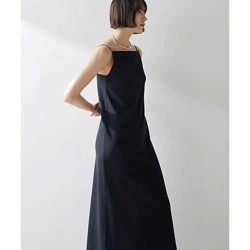 【ウィムガゼット/Whim Gazette】のカットジョーゼットワンピース インテリア・キッズ・メンズ・レディースファッション・服の通販 founy(ファニー) 　ファッション　Fashion　レディースファッション　WOMEN　ワンピース　Dress　2025年　2025　2025春夏・S/S　Ss,Spring/Summer,2025　インナー　Inner　エレガント 上品　Elegant　ジャージー　Jersey　ジョーゼット　Georgette　スクエア　Square　ストレッチ　Stretch　今季　This Season　ブラック|ID: prp329100004581719 ipo3291000000032464488