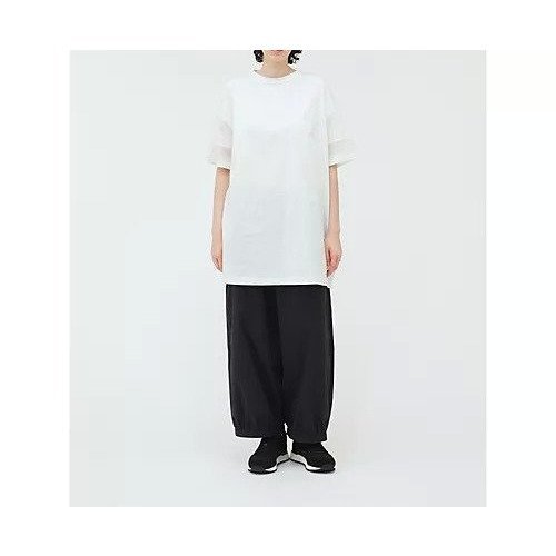 【ミズイロ インド/mizuiro ind】のメッシュスリーブチュニックワンピース インテリア・キッズ・メンズ・レディースファッション・服の通販 founy(ファニー) 　ファッション　Fashion　レディースファッション　Ladies' Fashion Online　ワンピース　Dress　チュニック　Tunic　カットソー　Cut And Sew　シンプル　Simple　チュニック　Tunic　ボックス　Box　メッシュ　Mesh　人気　Popularity　夏　Summer　定番　Standard　オフホワイト|ID: prp329100004583584 ipo3291000000032487020