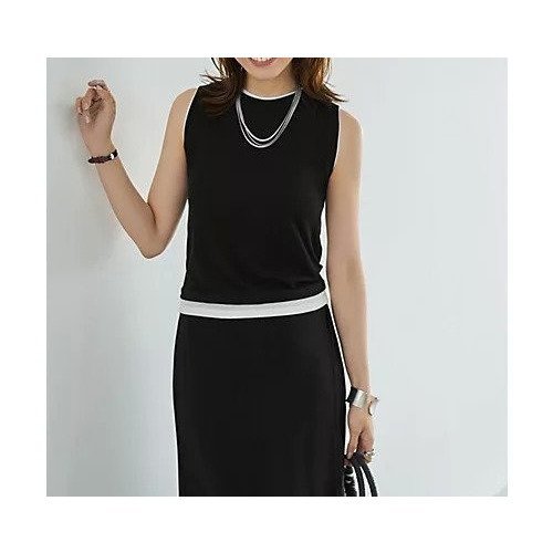【スタイルデリ/STYLE DELI】のレイヤード風シアーニットソータンクトップ インテリア・キッズ・メンズ・レディースファッション・服の通販 founy(ファニー) 　ファッション　Fashion　レディースファッション　WOMEN　トップス・カットソー　Tops/Tshirt　ニット　Knit Tops　イエロー　Yellow　インナー　Inner　秋　Autumn/Fall　カットソー　Cut And Sew　コンパクト　Compact　サロペット　Overalls　シアー　Sheer　スリット　Slit　スーツ　Suit　タンク　Tank　デニム　Denim　定番　Standard　ノースリーブ　No Sleeve　フィット　Fit　フェミニン　Feminine　フリル　Frills　フレア　Flare　ペンシル　Pencil　メランジ　Melange　レース　Race　ワイド　Wide　夏　Summer　ブラック|ID: prp329100004584396 ipo3291000000032499455