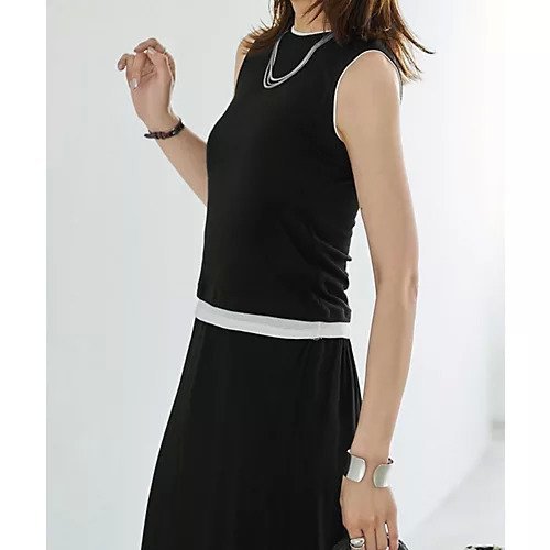 【スタイルデリ/STYLE DELI】のレイヤード風シアーニットソータンクトップ 人気、トレンドファッション・服の通販 founy(ファニー) 　ファッション　Fashion　レディースファッション　WOMEN　トップス・カットソー　Tops/Tshirt　ニット　Knit Tops　イエロー　Yellow　インナー　Inner　秋　Autumn/Fall　カットソー　Cut And Sew　コンパクト　Compact　サロペット　Overalls　シアー　Sheer　スリット　Slit　スーツ　Suit　タンク　Tank　デニム　Denim　定番　Standard　ノースリーブ　No Sleeve　フィット　Fit　フェミニン　Feminine　フリル　Frills　フレア　Flare　ペンシル　Pencil　メランジ　Melange　レース　Race　ワイド　Wide　夏　Summer　other-3|ID: prp329100004584396 ipo3291000000032499457
